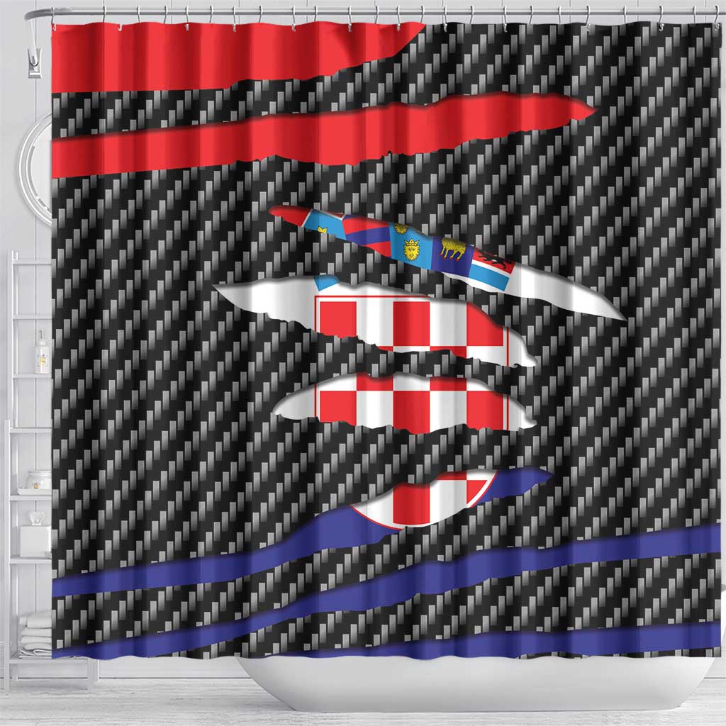 Croatia Beast Shower Curtain Ripped Flag Graphic - Wonder Print Shop