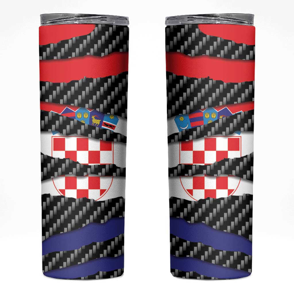 Croatia Beast Skinny Tumbler Ripped Flag Graphic - Wonder Print Shop