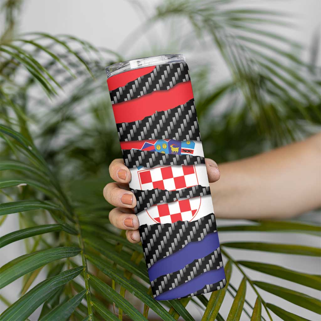 Croatia Beast Skinny Tumbler Ripped Flag Graphic - Wonder Print Shop