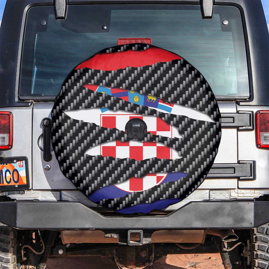 Croatia Beast Spare Tire Cover Ripped Flag Graphic - Wonder Print Shop