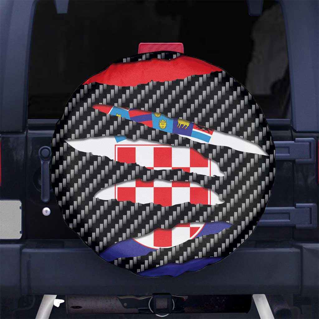 Croatia Beast Spare Tire Cover Ripped Flag Graphic - Wonder Print Shop