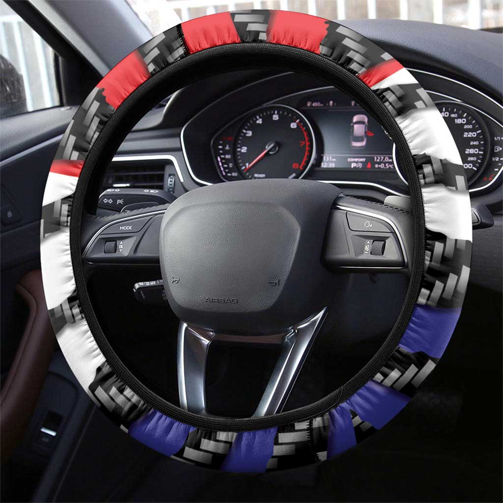 Croatia Beast Steering Wheel Cover Ripped Flag Graphic - Wonder Print Shop