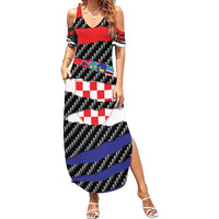 Croatia Beast Summer Maxi Dress Ripped Flag Graphic - Wonder Print Shop