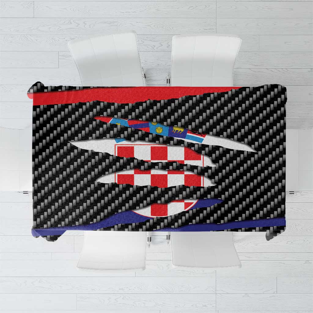 Croatia Beast Tablecloth Ripped Flag Graphic - Wonder Print Shop