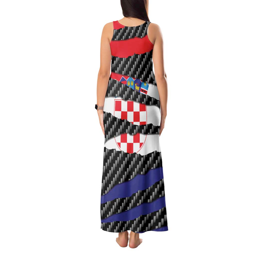 Croatia Beast Tank Maxi Dress Ripped Flag Graphic - Wonder Print Shop