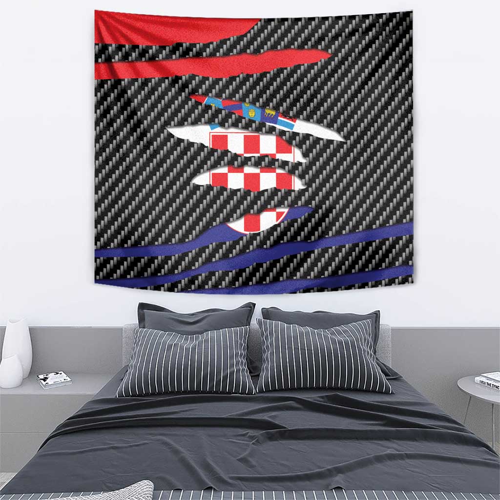 Croatia Beast Tapestry Ripped Flag Graphic - Wonder Print Shop