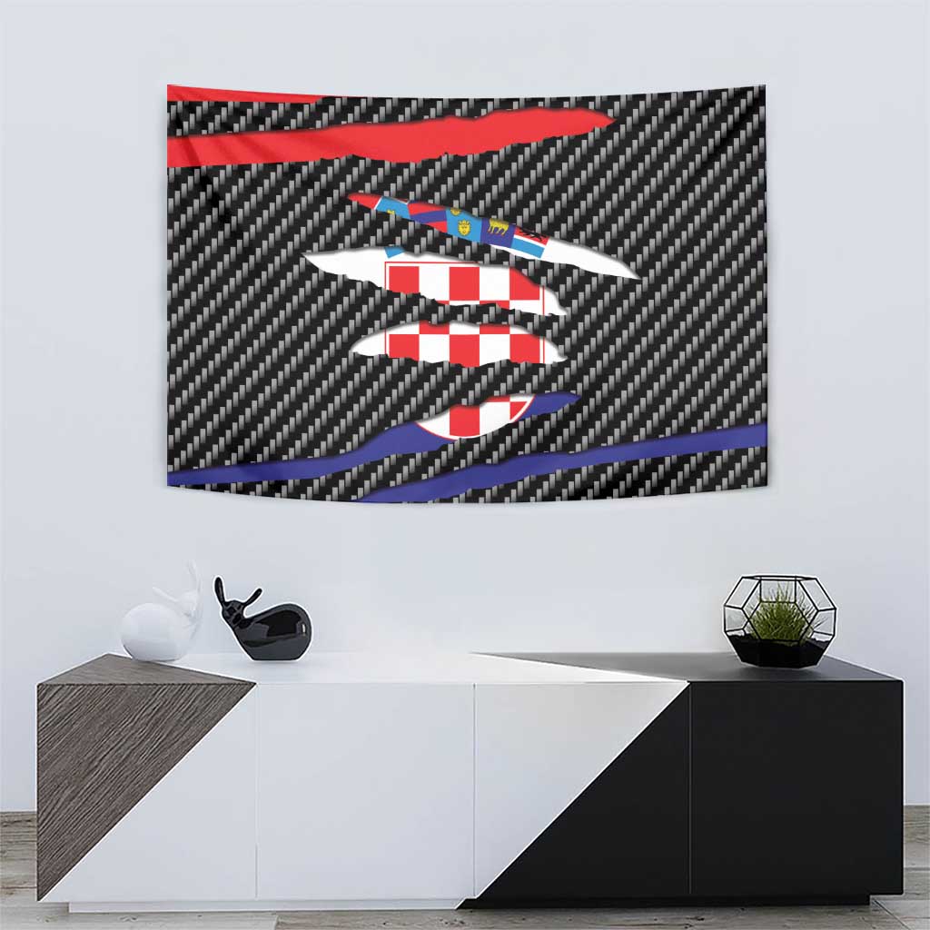 Croatia Beast Tapestry Ripped Flag Graphic - Wonder Print Shop