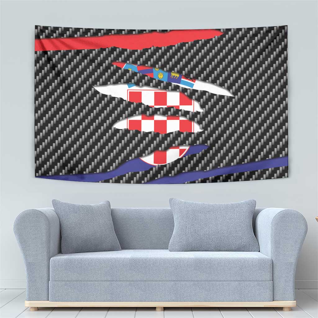 Croatia Beast Tapestry Ripped Flag Graphic - Wonder Print Shop