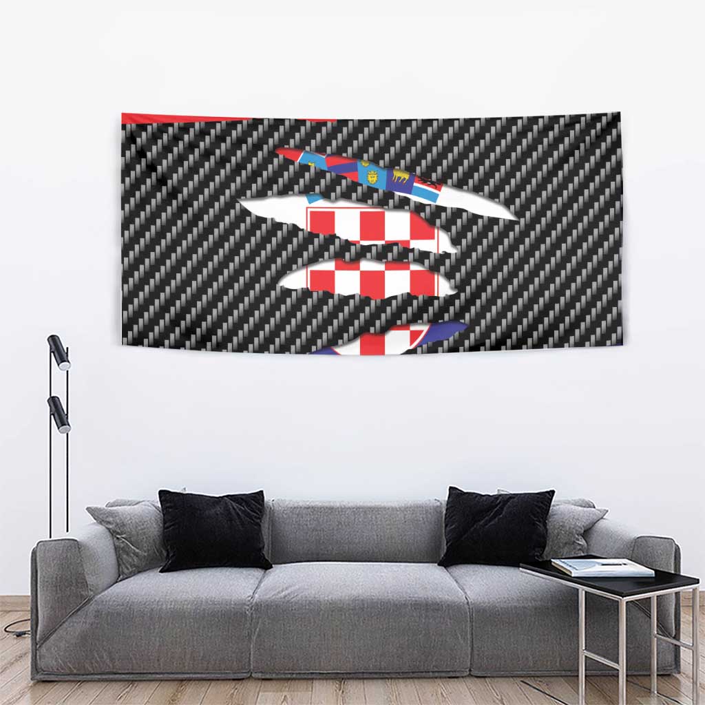 Croatia Beast Tapestry Ripped Flag Graphic - Wonder Print Shop