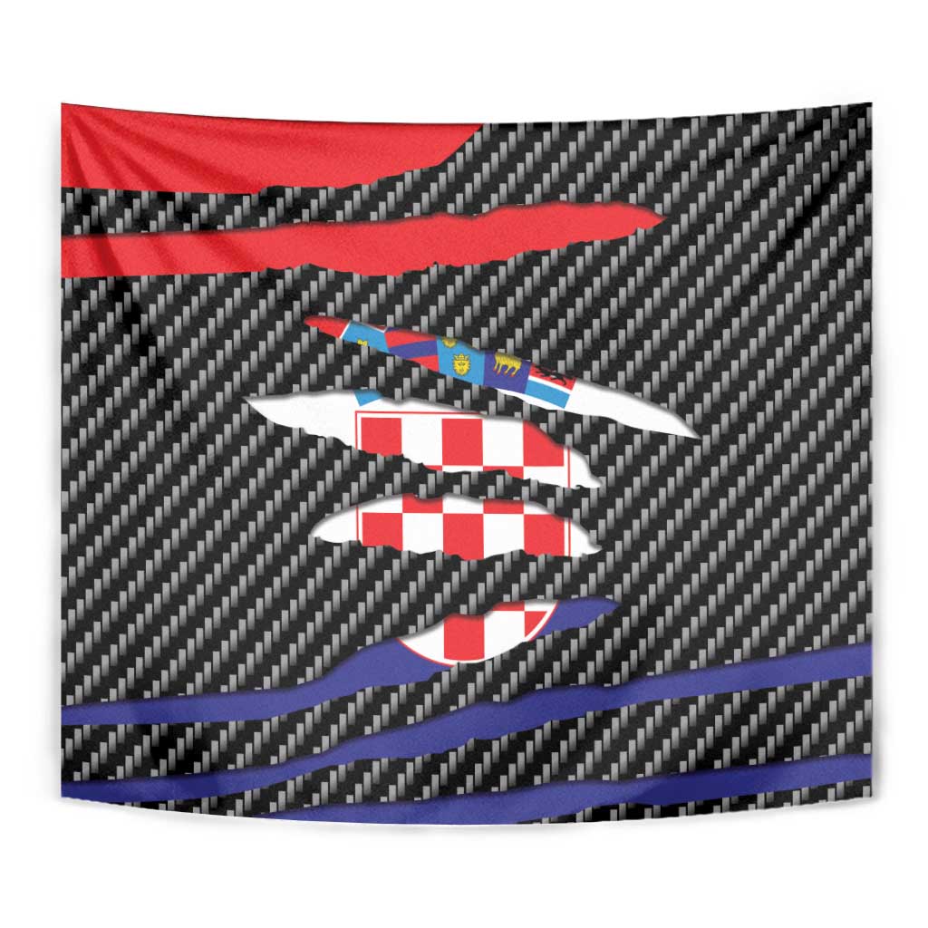 Croatia Beast Tapestry Ripped Flag Graphic - Wonder Print Shop