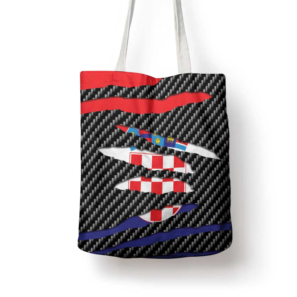 Croatia Beast Tote Bag Ripped Flag Graphic - Wonder Print Shop