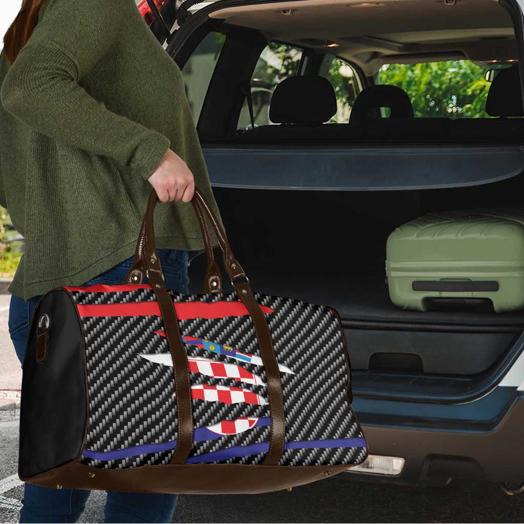 Croatia Beast Travel Bag Ripped Flag Graphic - Wonder Print Shop