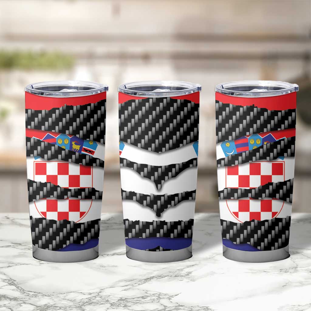 Croatia Beast Tumbler Cup Ripped Flag Graphic - Wonder Print Shop