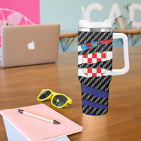 Croatia Beast Tumbler With Handle Ripped Flag Graphic - Wonder Print Shop