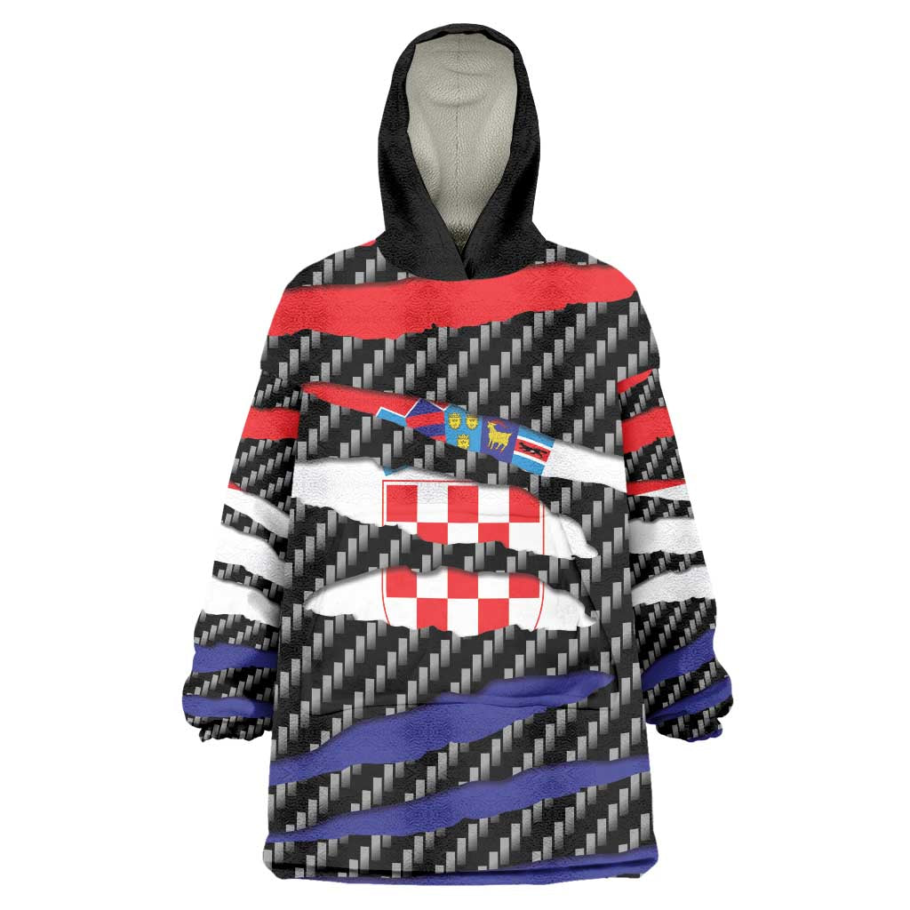 Croatia Beast Wearable Blanket Hoodie Ripped Flag Graphic - Wonder Print Shop