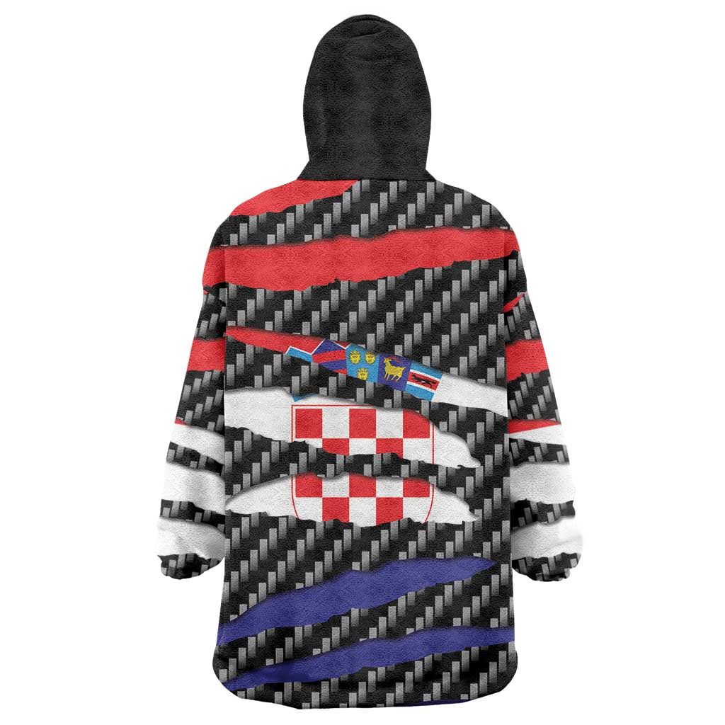 Croatia Beast Wearable Blanket Hoodie Ripped Flag Graphic - Wonder Print Shop