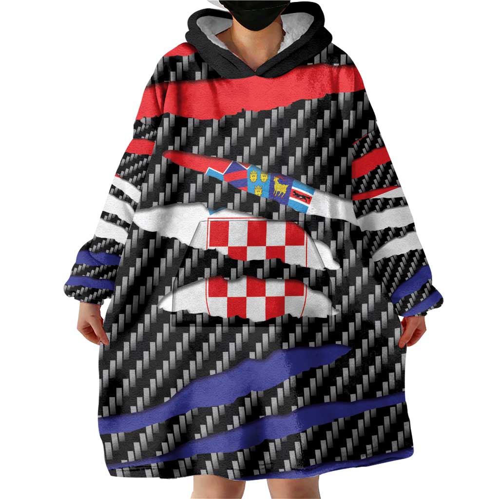 Croatia Beast Wearable Blanket Hoodie Ripped Flag Graphic - Wonder Print Shop