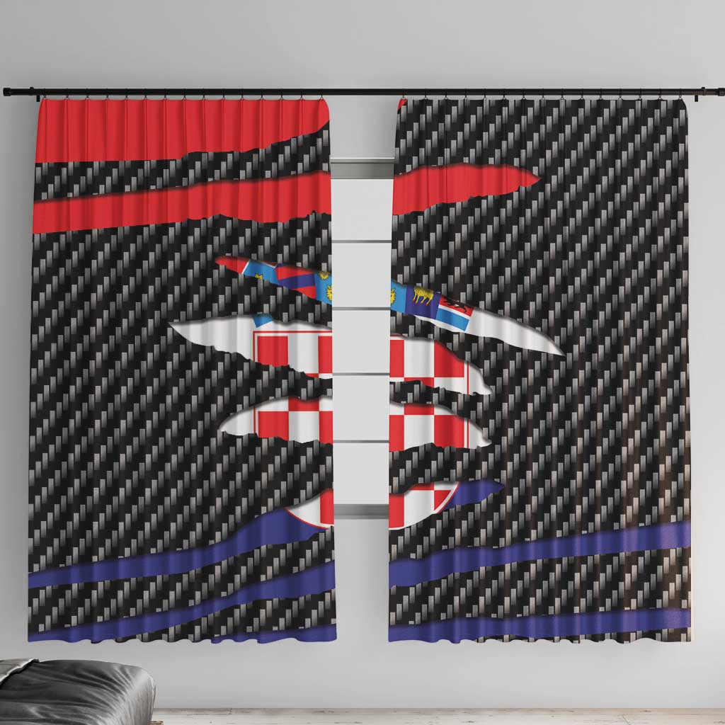 Croatia Beast Window Curtain Ripped Flag Graphic - Wonder Print Shop