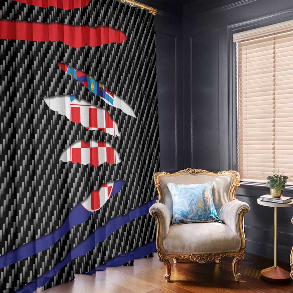 Croatia Beast Window Curtain Ripped Flag Graphic - Wonder Print Shop