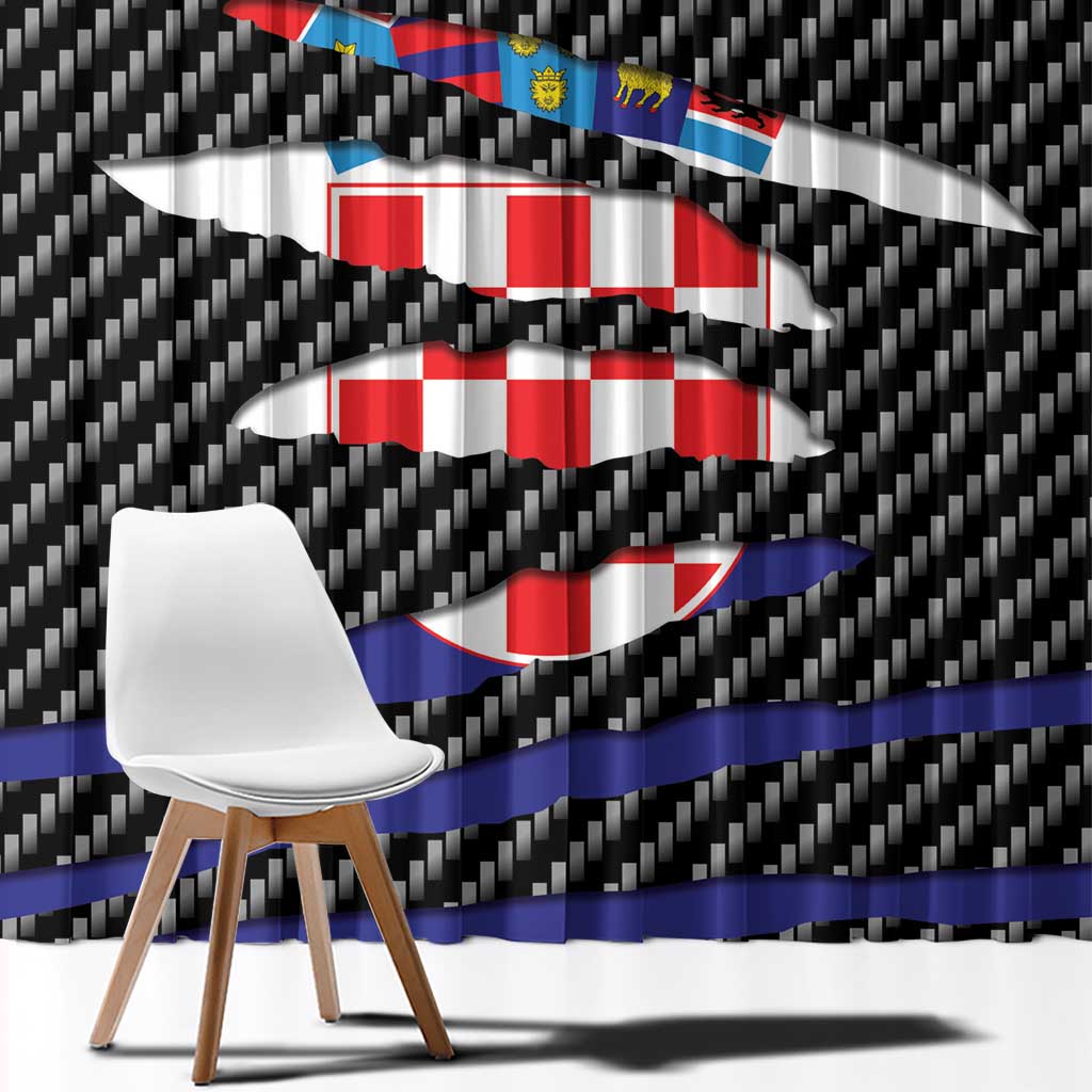 Croatia Beast Window Curtain Ripped Flag Graphic - Wonder Print Shop