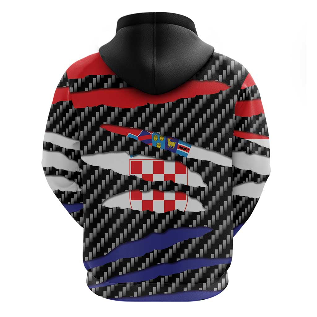 Croatia Beast Zip Hoodie Ripped Flag Graphic - Wonder Print Shop