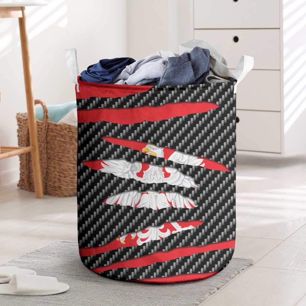 Poland Beast Laundry Basket Ripped Flag Graphic - Wonder Print Shop