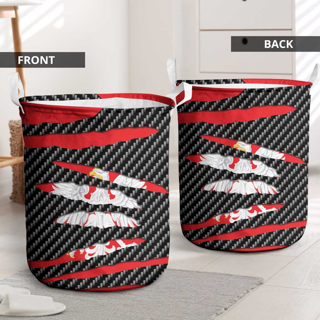 Poland Beast Laundry Basket Ripped Flag Graphic - Wonder Print Shop