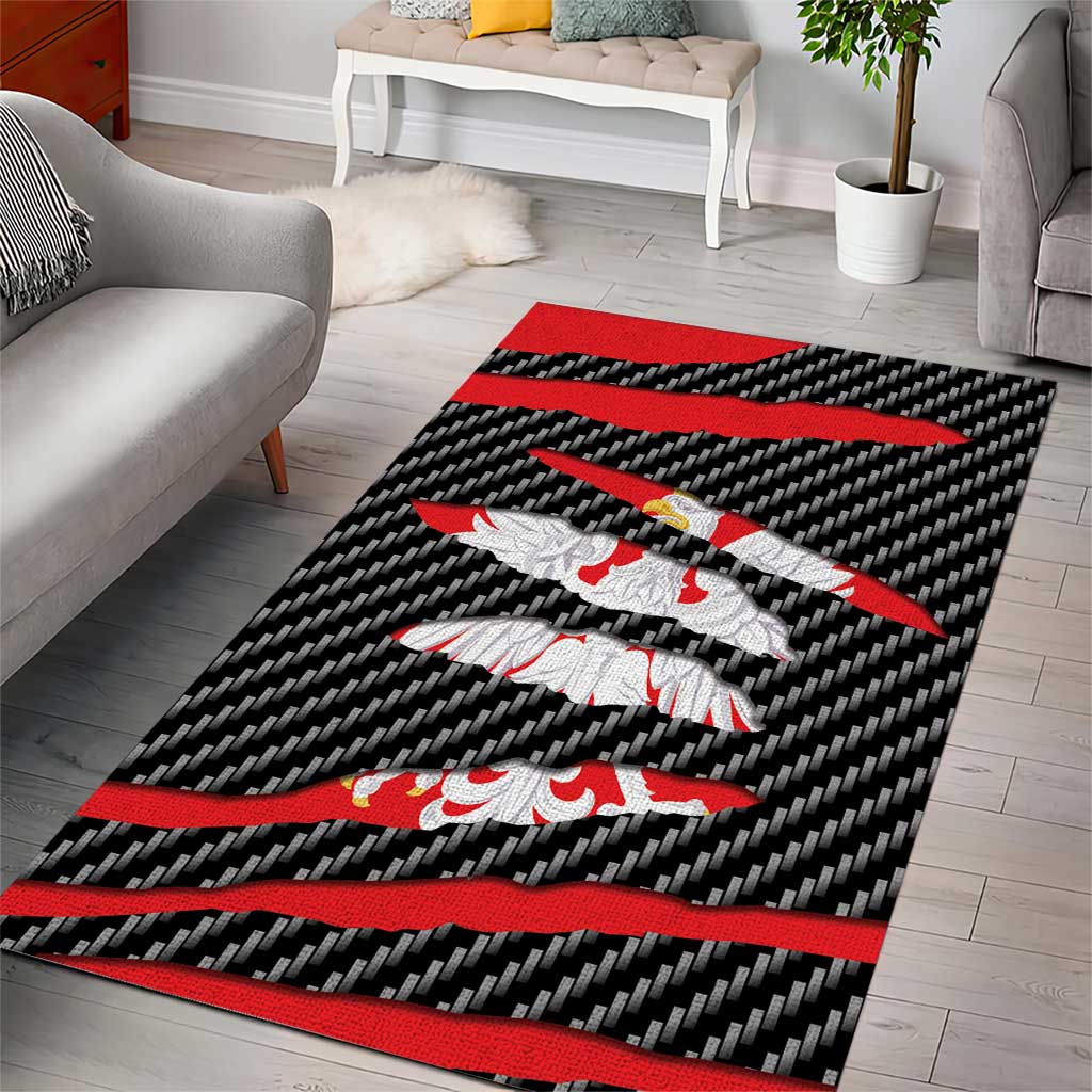 Poland Beast Area Rug Ripped Flag Graphic - Wonder Print Shop