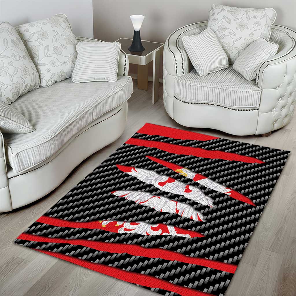 Poland Beast Area Rug Ripped Flag Graphic - Wonder Print Shop