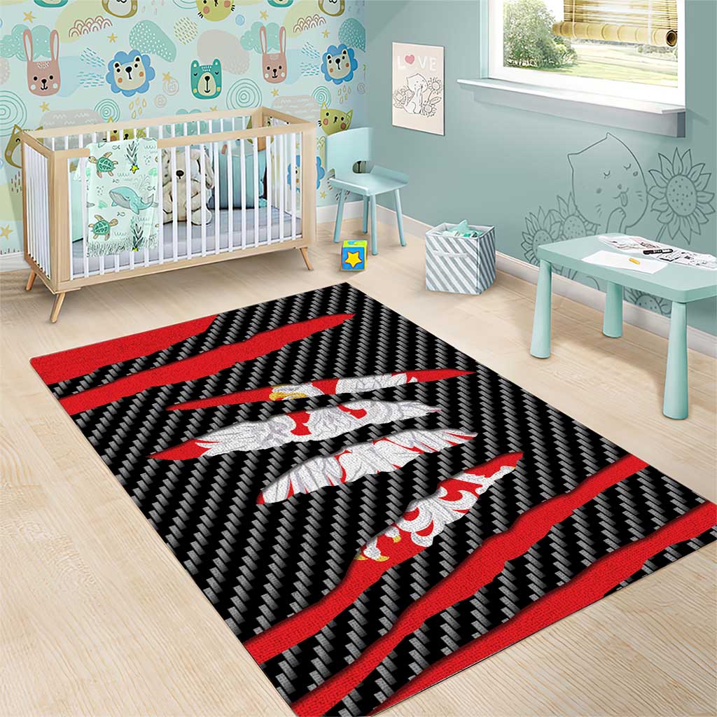 Poland Beast Area Rug Ripped Flag Graphic - Wonder Print Shop