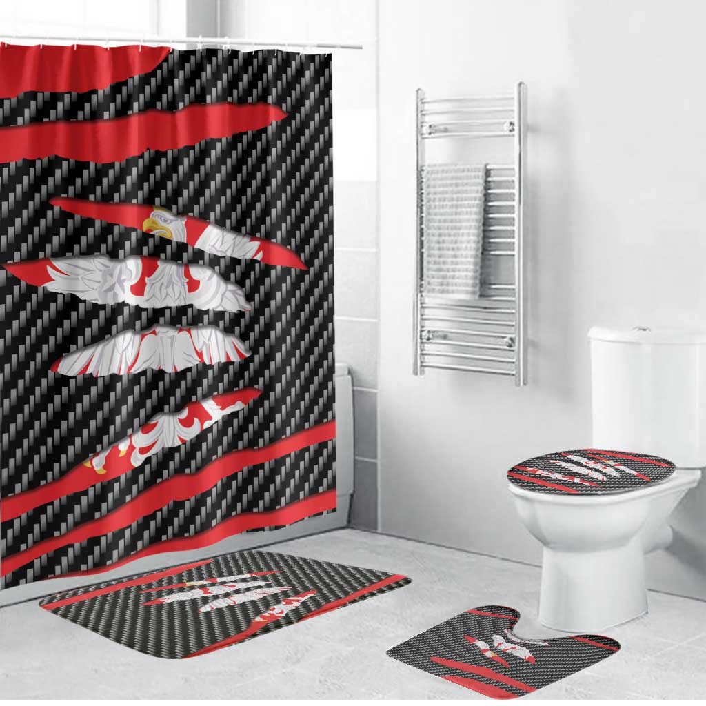 Poland Beast Bathroom Set Ripped Flag Graphic - Wonder Print Shop