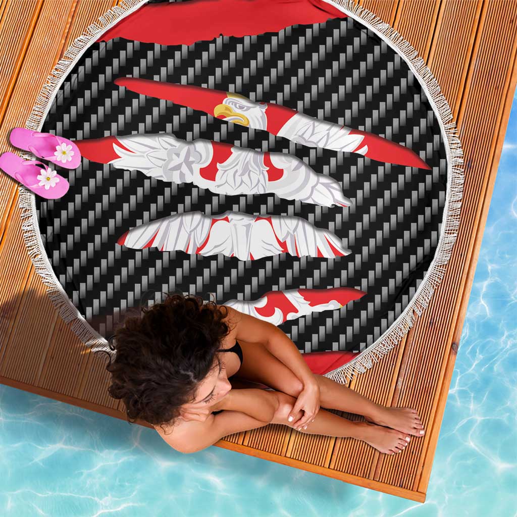 Poland Beast Beach Blanket Ripped Flag Graphic - Wonder Print Shop