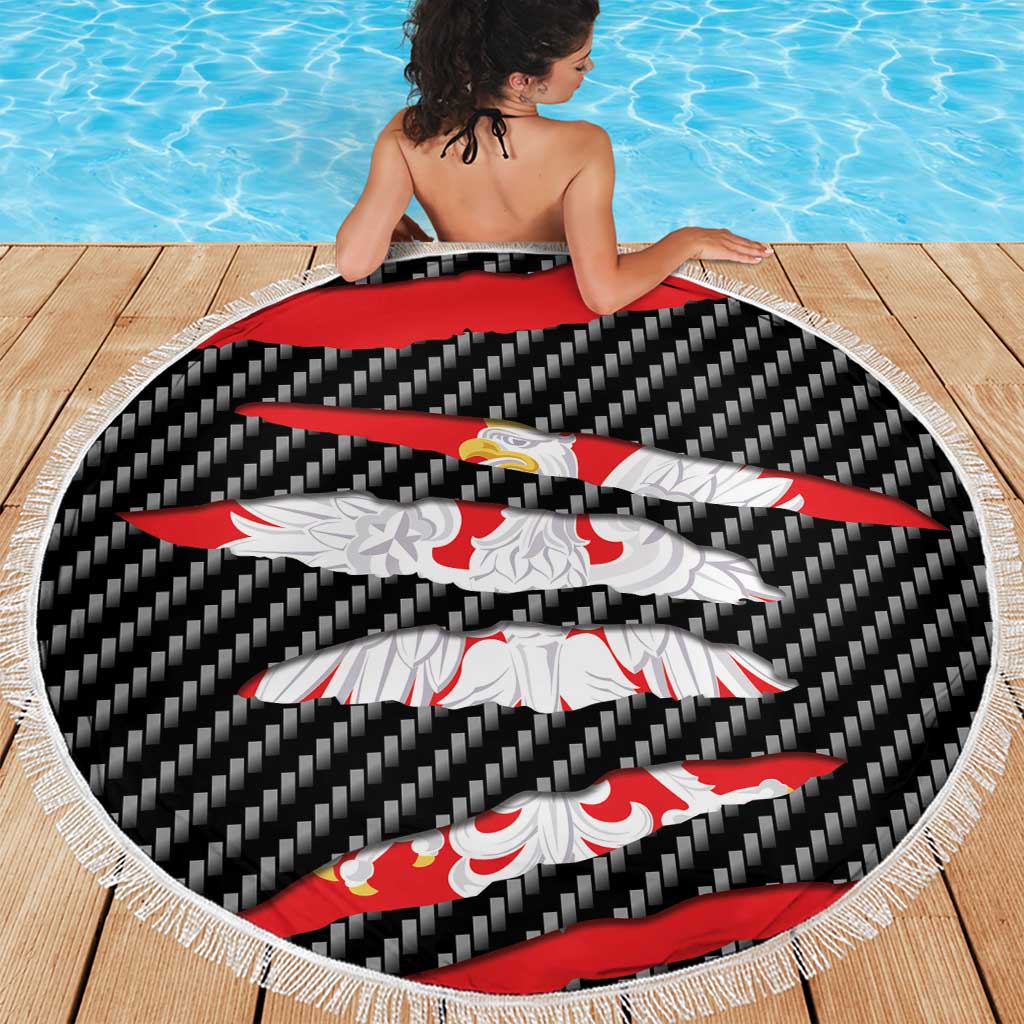 Poland Beast Beach Blanket Ripped Flag Graphic - Wonder Print Shop