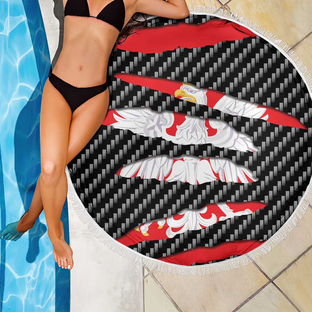 Poland Beast Beach Blanket Ripped Flag Graphic - Wonder Print Shop