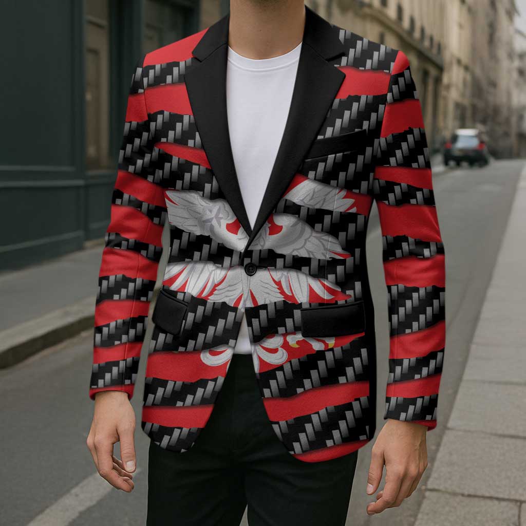 Poland Beast Blazer Ripped Flag Graphic - Wonder Print Shop