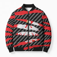 Poland Beast Bomber Puffer Jacket Ripped Flag Graphic - Wonder Print Shop