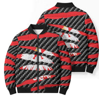Poland Beast Bomber Puffer Jacket Ripped Flag Graphic - Wonder Print Shop