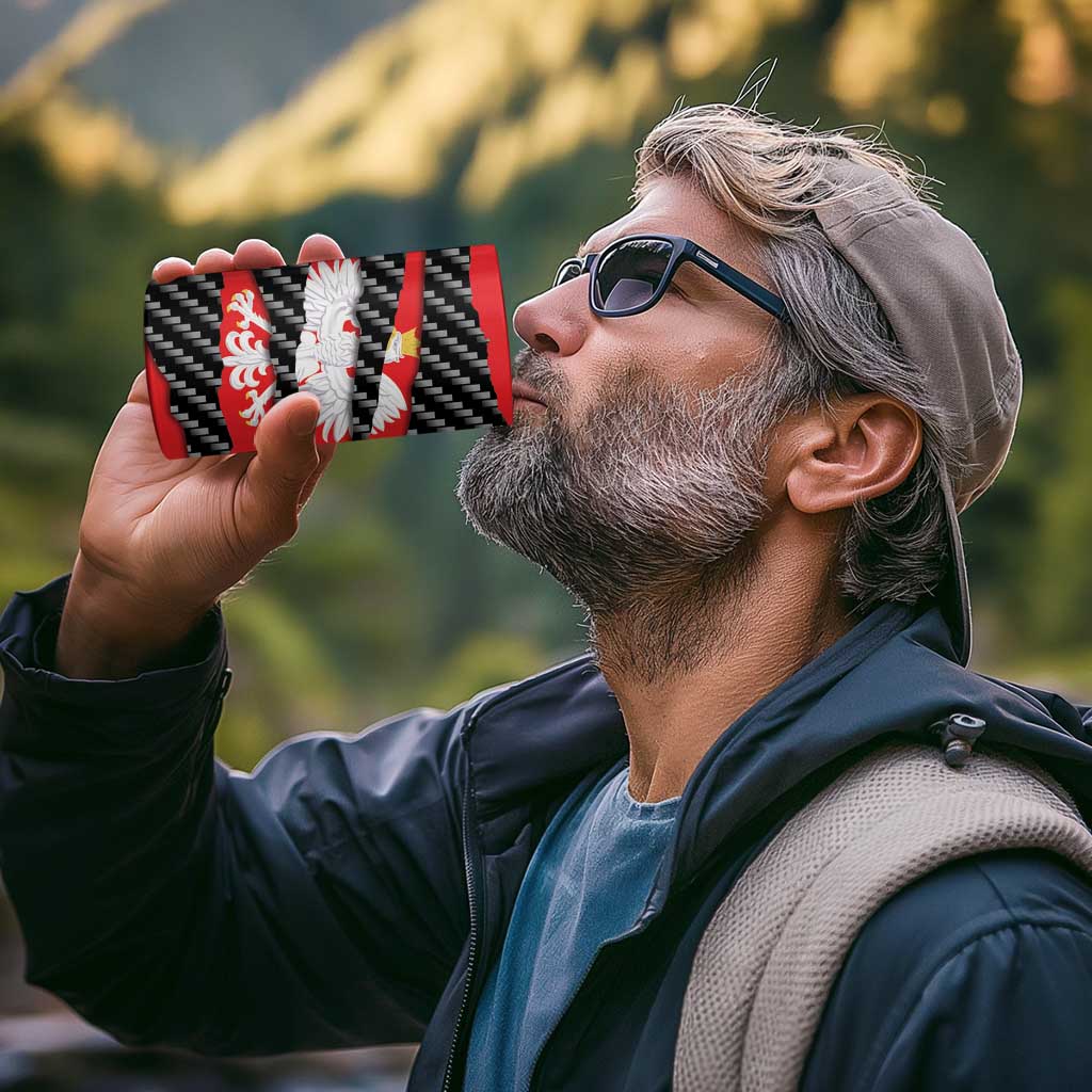 Poland Beast 4 in 1 Can Cooler Tumbler Ripped Flag Graphic - Wonder Print Shop