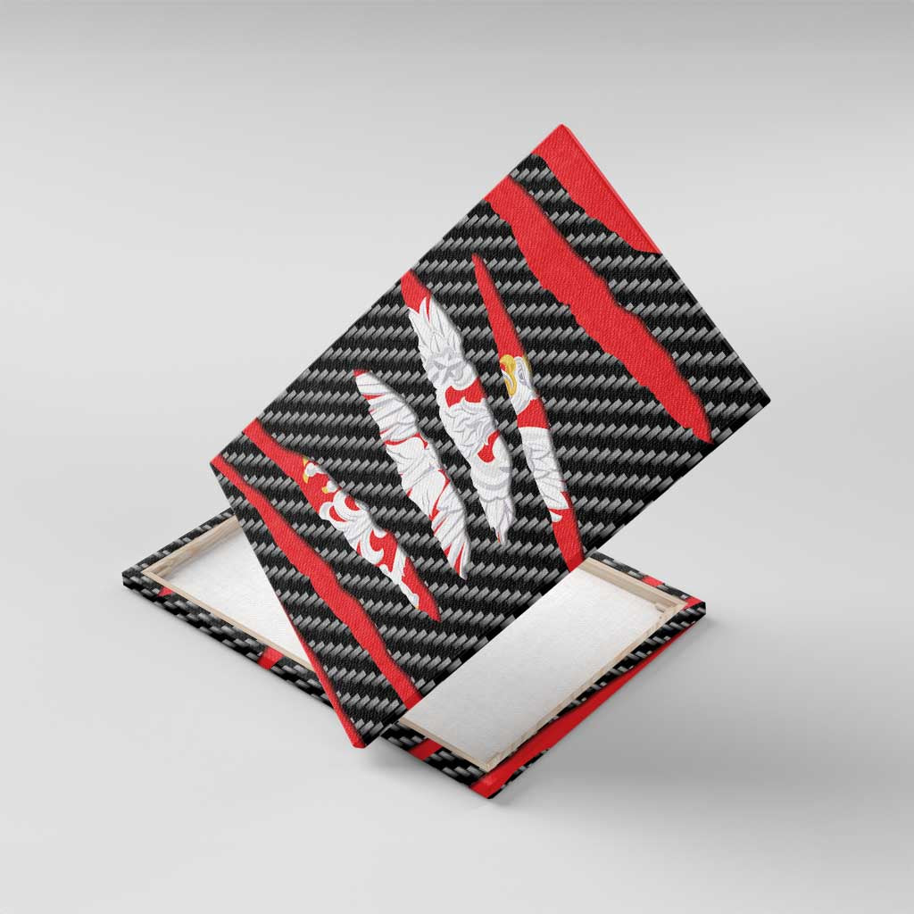 Poland Beast Canvas Wall Art Ripped Flag Graphic - Wonder Print Shop