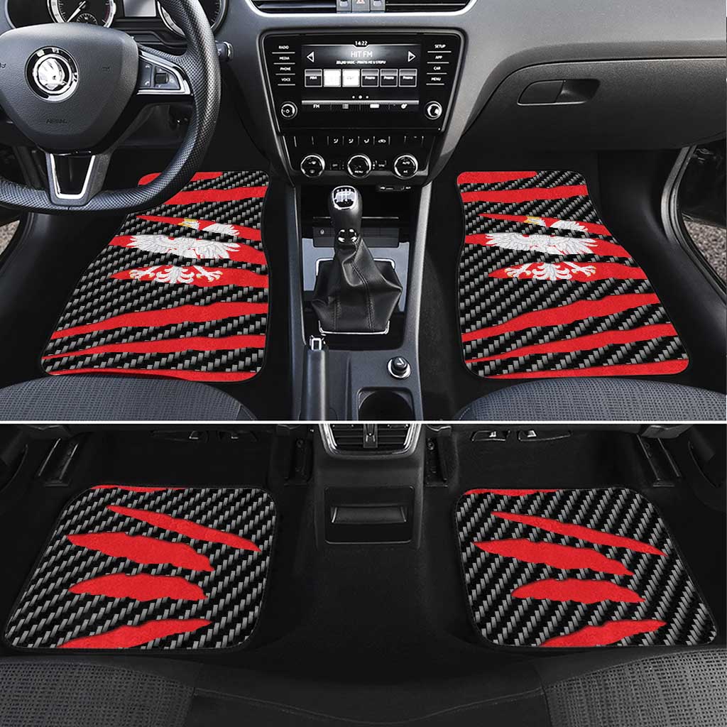 Poland Beast Car Mats Ripped Flag Graphic - Wonder Print Shop