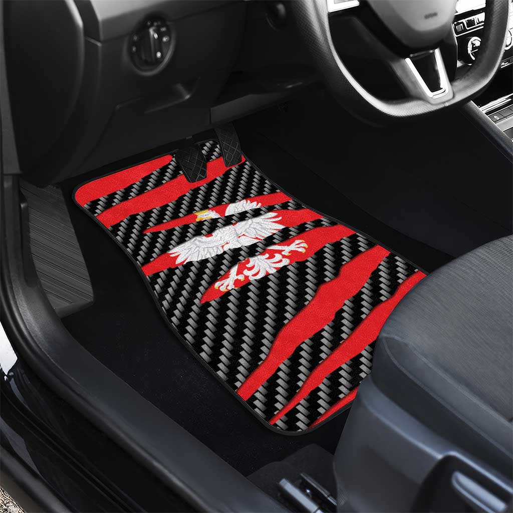 Poland Beast Car Mats Ripped Flag Graphic - Wonder Print Shop