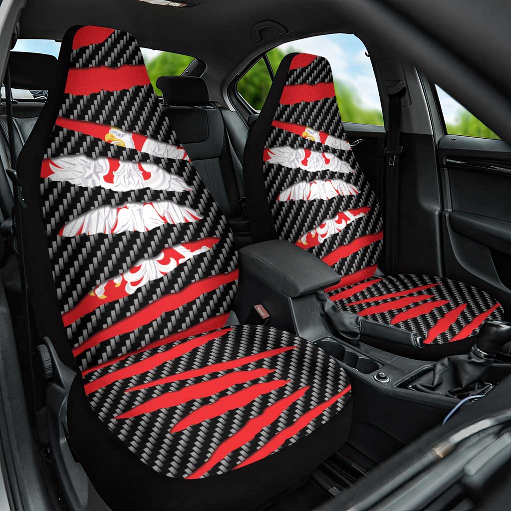 Poland Beast Car Seat Cover Ripped Flag Graphic - Wonder Print Shop
