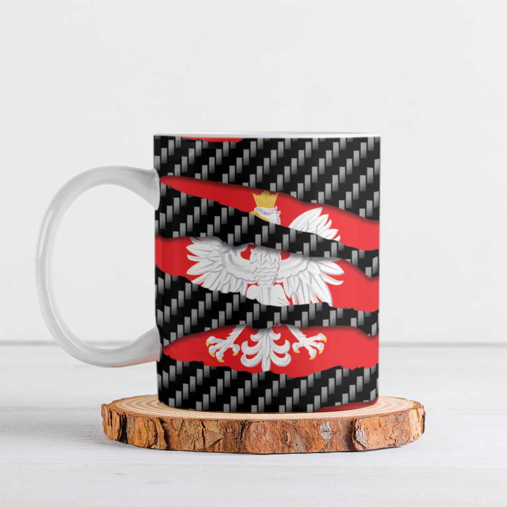 Poland Beast Ceramic Mug Ripped Flag Graphic - Wonder Print Shop