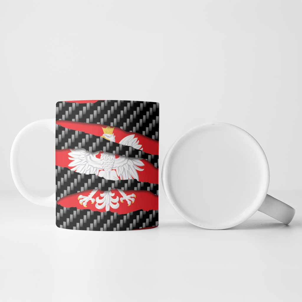 Poland Beast Ceramic Mug Ripped Flag Graphic - Wonder Print Shop