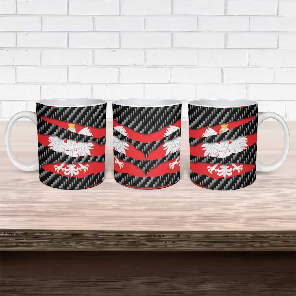 Poland Beast Ceramic Mug Ripped Flag Graphic - Wonder Print Shop