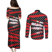 Poland Beast Couples Matching Puletasi and Long Sleeve Button Shirt Ripped Flag Graphic - Wonder Print Shop