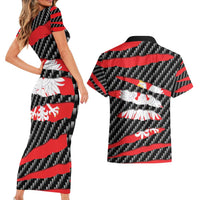 Poland Beast Couples Matching Short Sleeve Bodycon Dress and Hawaiian Shirt Ripped Flag Graphic - Wonder Print Shop