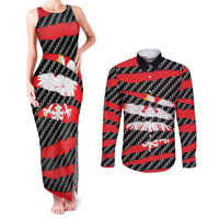 Poland Beast Couples Matching Tank Maxi Dress and Long Sleeve Button Shirt Ripped Flag Graphic - Wonder Print Shop