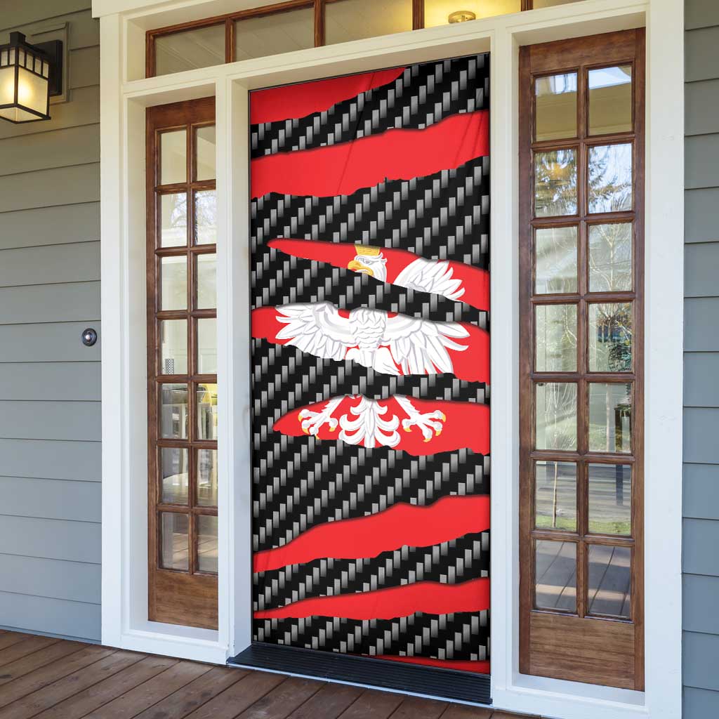 Poland Beast Door Cover Ripped Flag Graphic - Wonder Print Shop