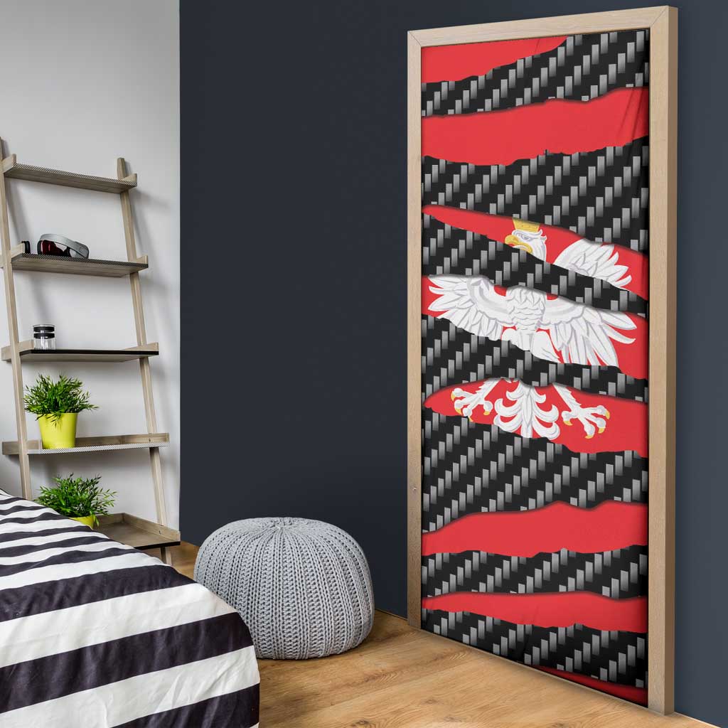 Poland Beast Door Cover Ripped Flag Graphic - Wonder Print Shop